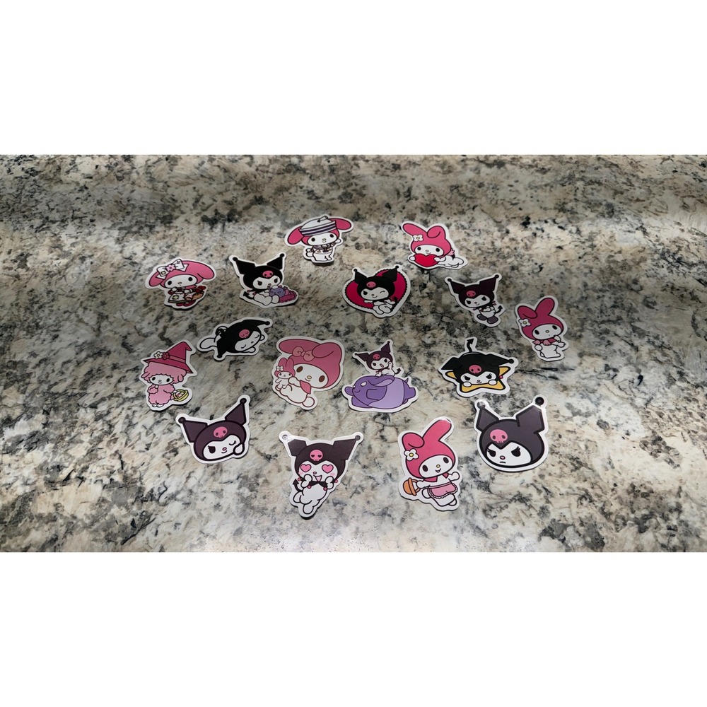 Sanrio Kuromi My Melody Sticker Set Kawaii Vinyl Decals for Laptop Water Bottle